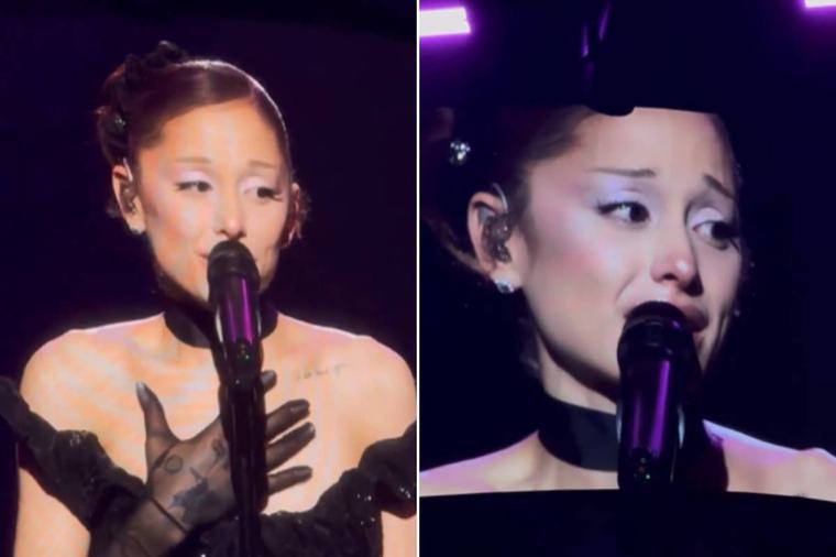 Ariana Grande se emociona e chora em último show antes de pausa: 'Amo muito vocês'