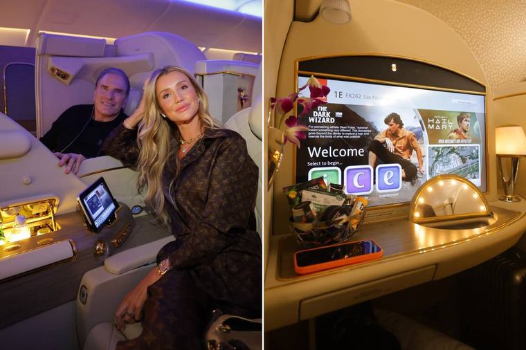 Ana Paula Siebert se surpreende com luxo em avião e mostra banheiro com chuveiro: 'Estou chocada'
