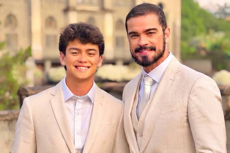 Sidney Sampaio posa com filho de 15 anos após anunciar nova paternidade: 'Já é um homem'