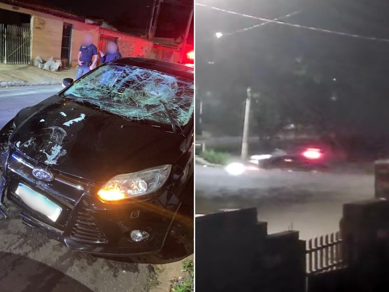 Carro atropela moto em ponte de Itapira e piloto sofre fratura